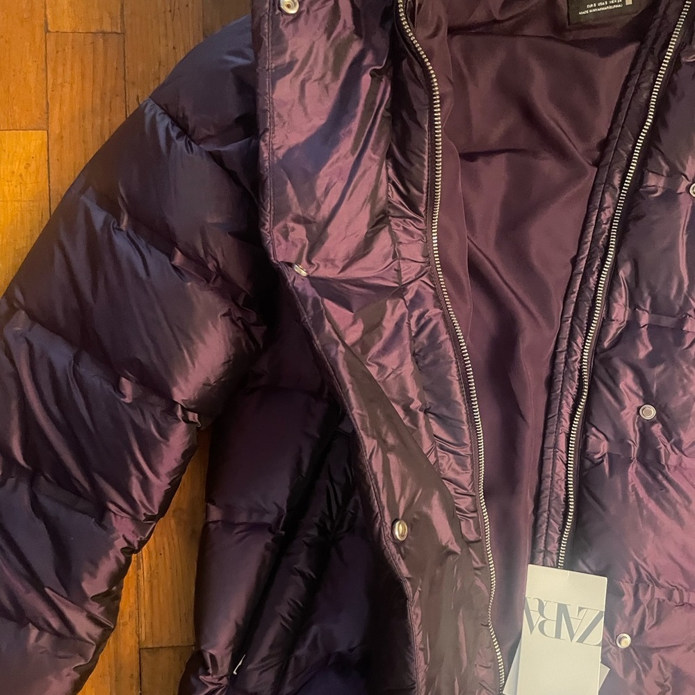 Zara purple puffer coat jacket - Picture 7 of 7